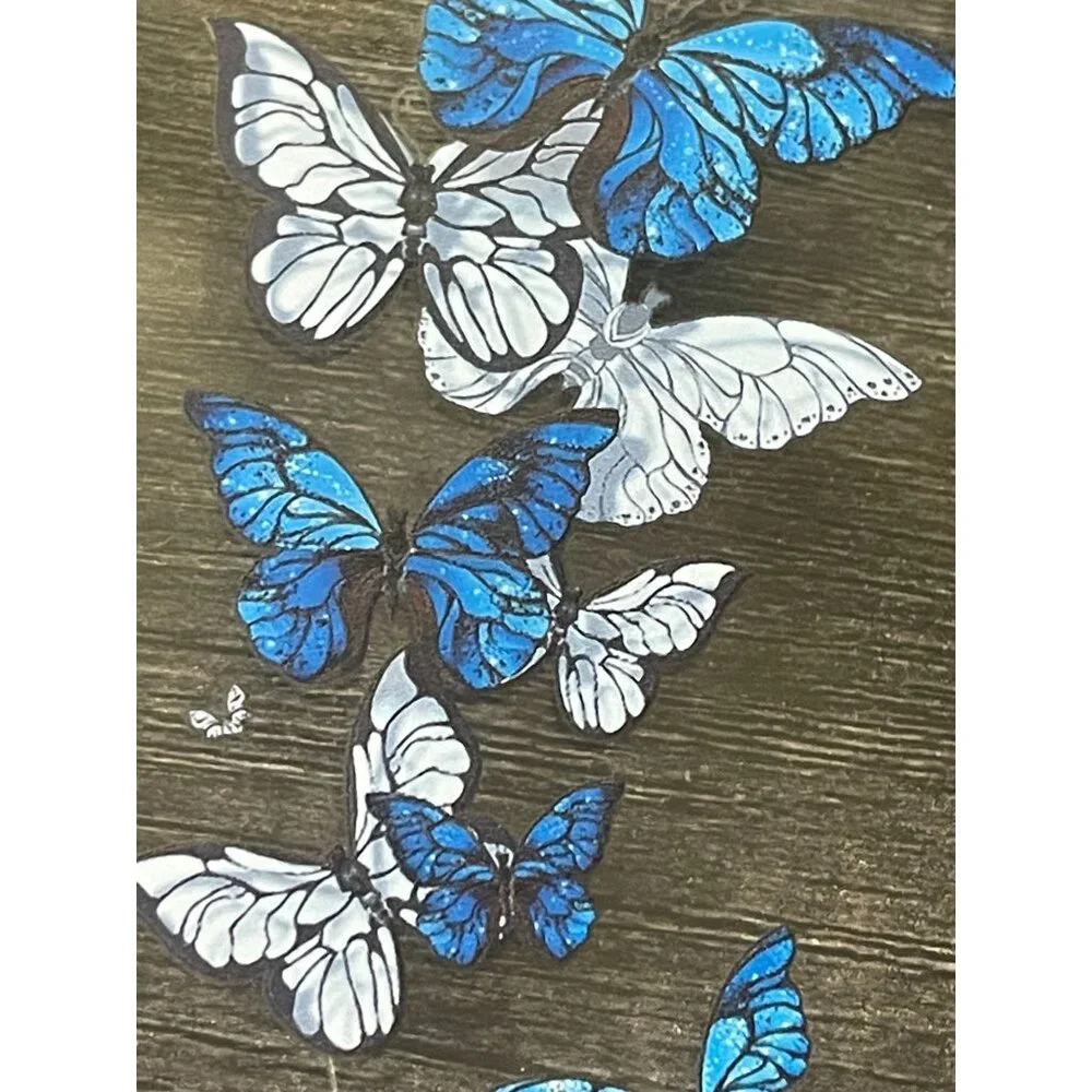 Case Compatible with iPhone 11 Pro Max Clea Blue butterfly on TPU whimsy